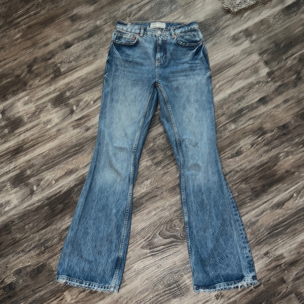 ZARA high waisted boot cut jeans